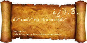 Örmény Bereniké névjegykártya